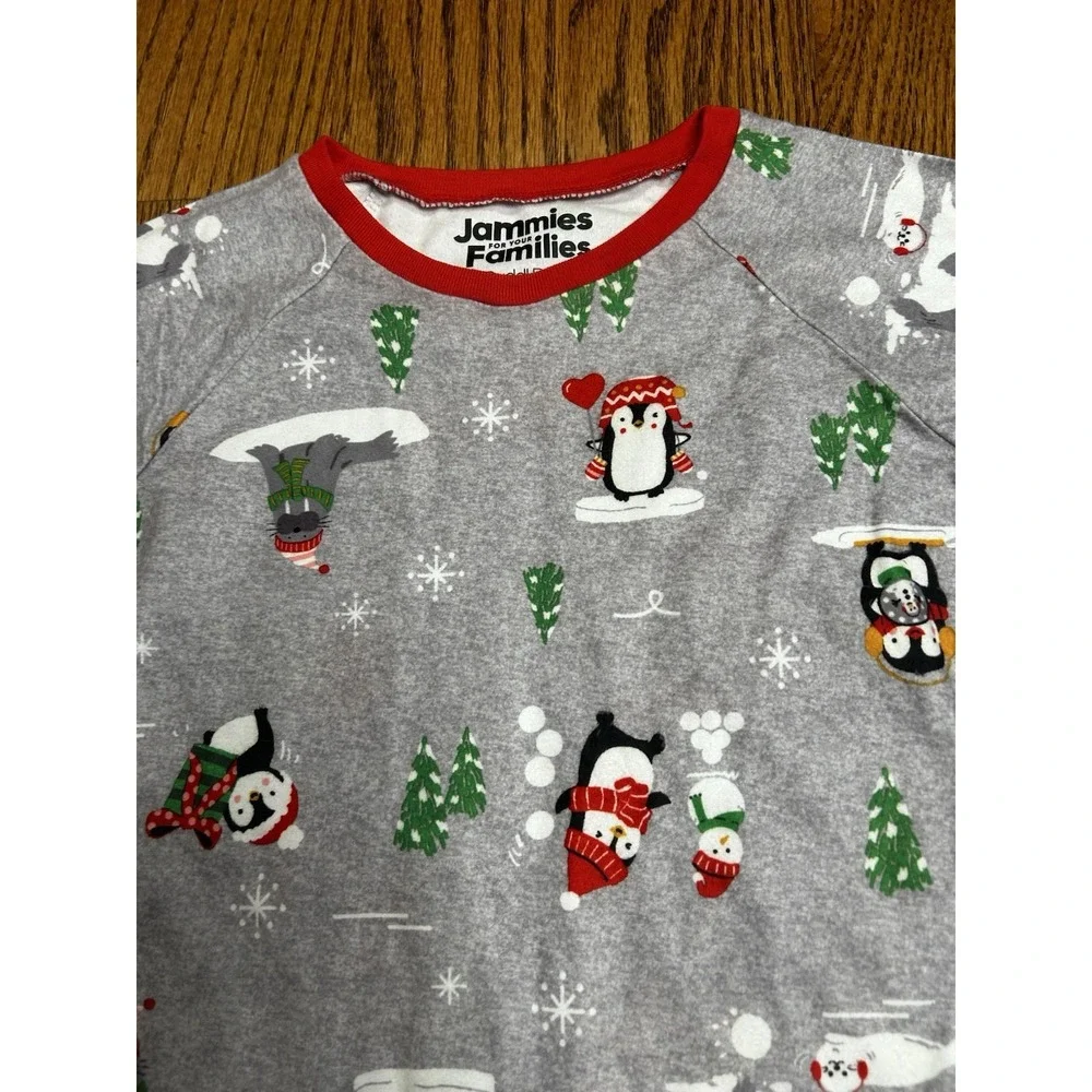New Girls Cuddl Duds Jammies  Your Families Pajama Nightgown S 6/6X Penguin Xmas